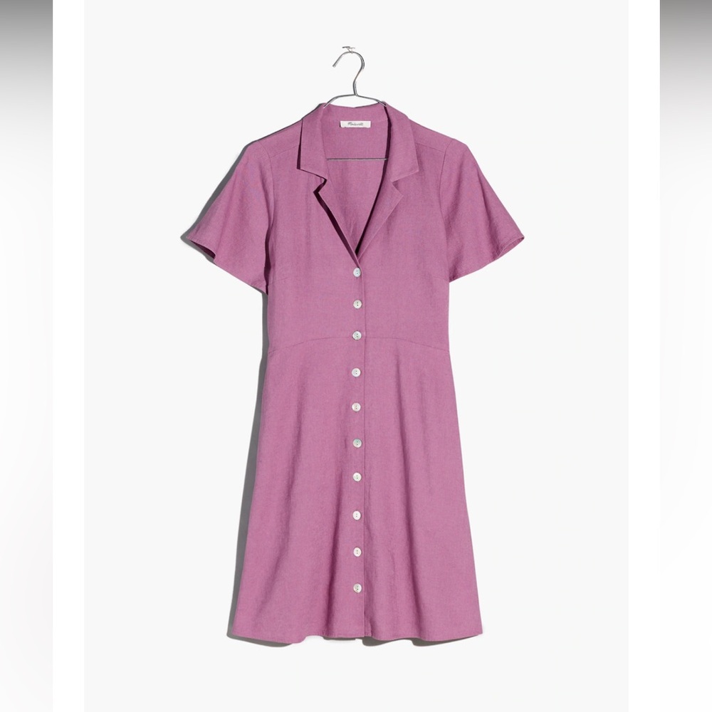 Madewell Button Front Linen Midi Dress 24W